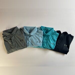 Lot of Four Under Armour Golf Polo Shirts Performance Size Small